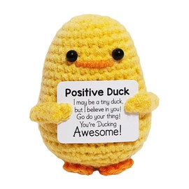 Toumett Positive Duck Gifts,Mini Knitted Duck Doll,Emotional Support Gift, for Girlfriend,Positive Gifts Potato,Good Luck Gifts,Crochet Gifts for Women,Funny Encouraging Gift for Friend Classmate