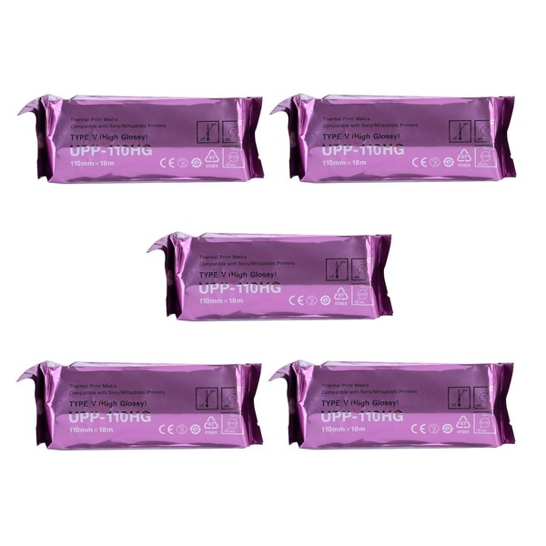 5 Rolls Sony Compatible Ultrasonic Paper UPP-110HG High Gloss Ultrasonic