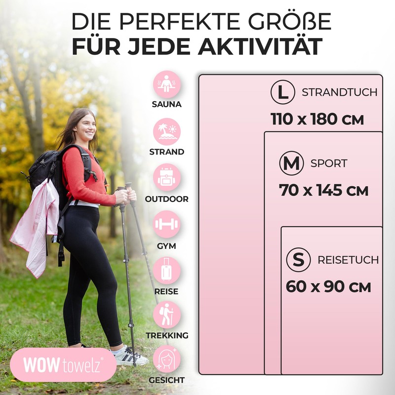 Wowtowelz Compact Microfibre Towel, Travel Towel, Sports / Fitness Towel,