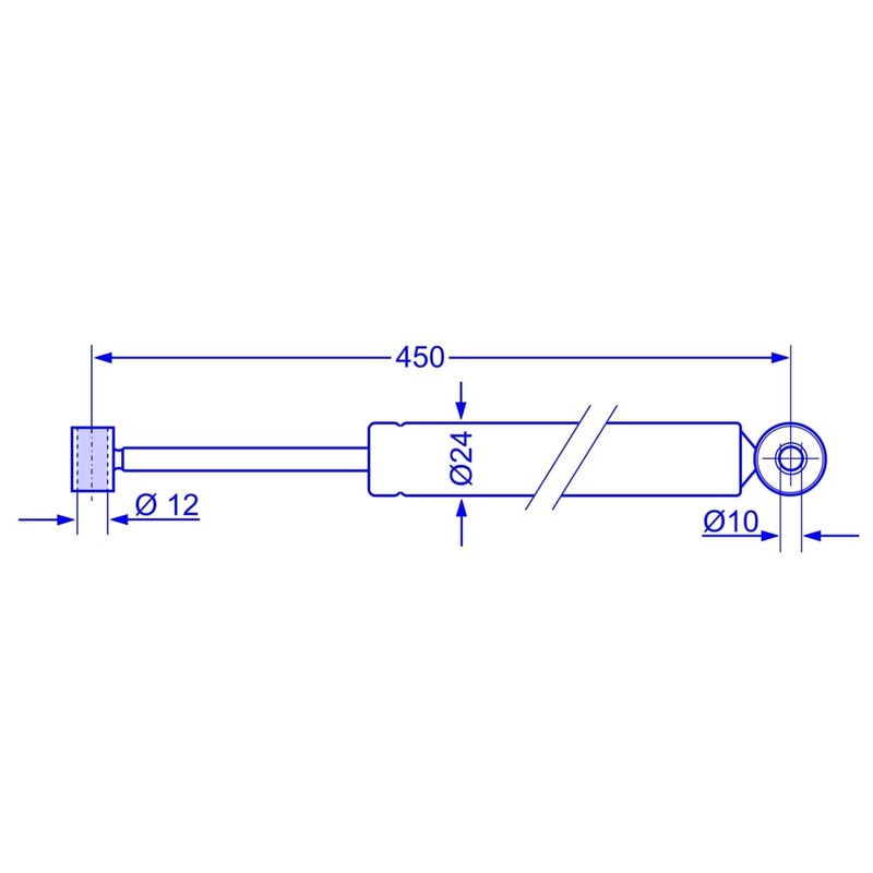 Shock absorber for AL-KO overrun device 90 S/101/102 VB