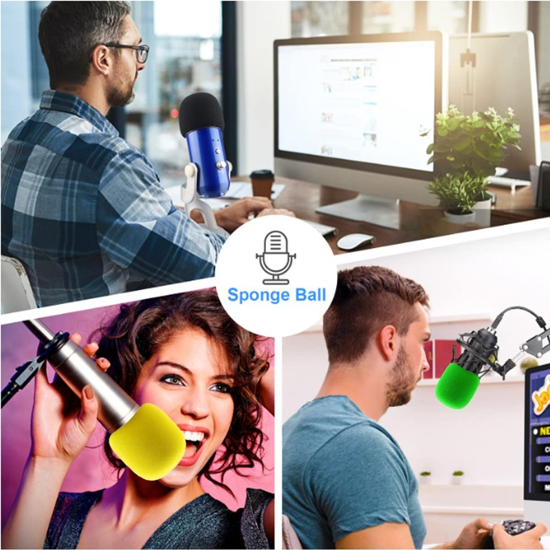 Kemxing Microphone Cover, 8-Pack, Non-Disposable Microphone Sponge Cover, Noise Prevention,