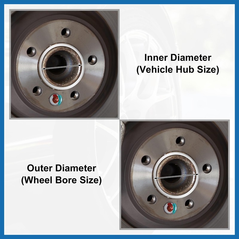 A ABSOPRO 4pcs 73.1 to 63.4 mm Aluminium Alloy Car