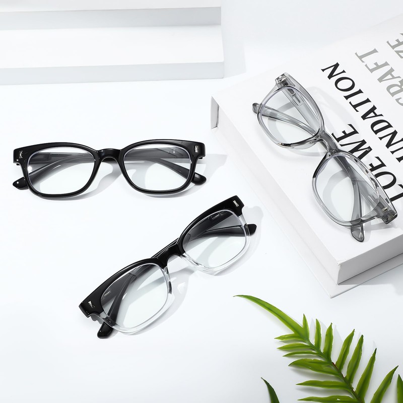 GGSTDDUP 3 Pack Progressive Multifocus Reading Glasses for Men Spring