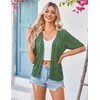 Yekaty Green Crochet Cardigan Womens Short Sleeve Sweater Light Cardigans