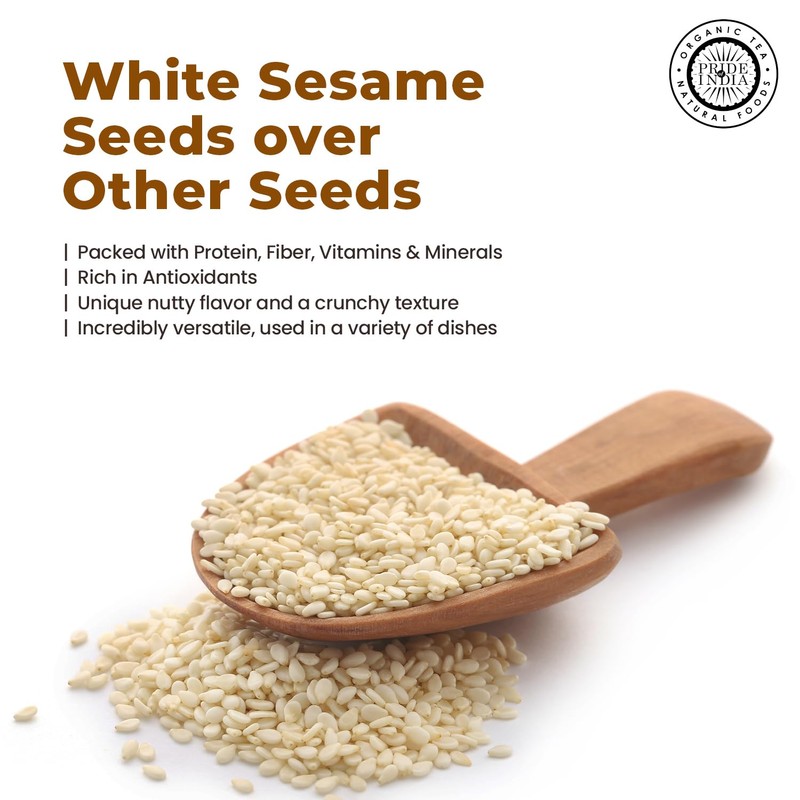 Pride Of India - White Sesame Seeds Unhulled - Calcium