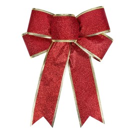 2 Pieces Glitter Christmas Bows (Red)