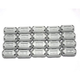 NEYORIKA Ferrite Core Hinged Noise Reducing Parts Inner Diameter 0.4 inch (9 mm) (Ash, 20 Pieces)