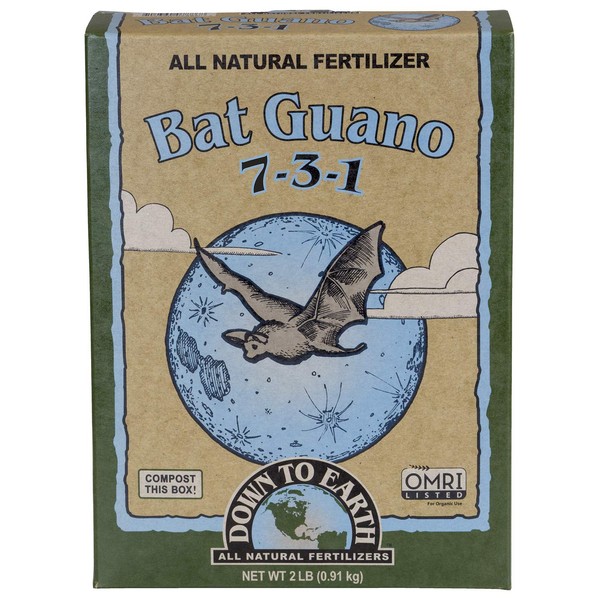Down to Earth Organic Bat Guano Fertilizer Mix 7-3-1, 2 lb