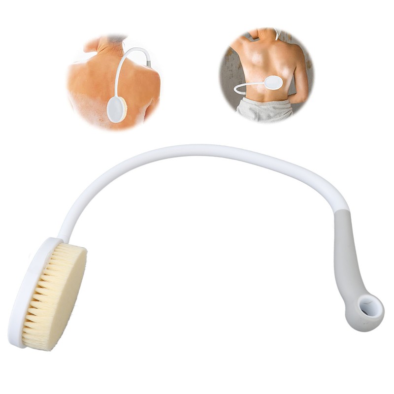 Curved Back Scrubber U Shaped Bendable Back Bath Brush with