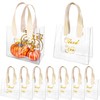 Whaline 12Pcs Thanksgiving Clear PVC Gift Bags with Handles 7.9