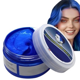 Blue Hair Color Wax,Temporary Hair Color Wax,Safe Hair Colour Pomade Washable for Men, Women,Party,Cosplay,Temporary Hair Dye Wash In Wash Out Hair Colour W-ax, (Blue),Bl/ue H/air W/ax