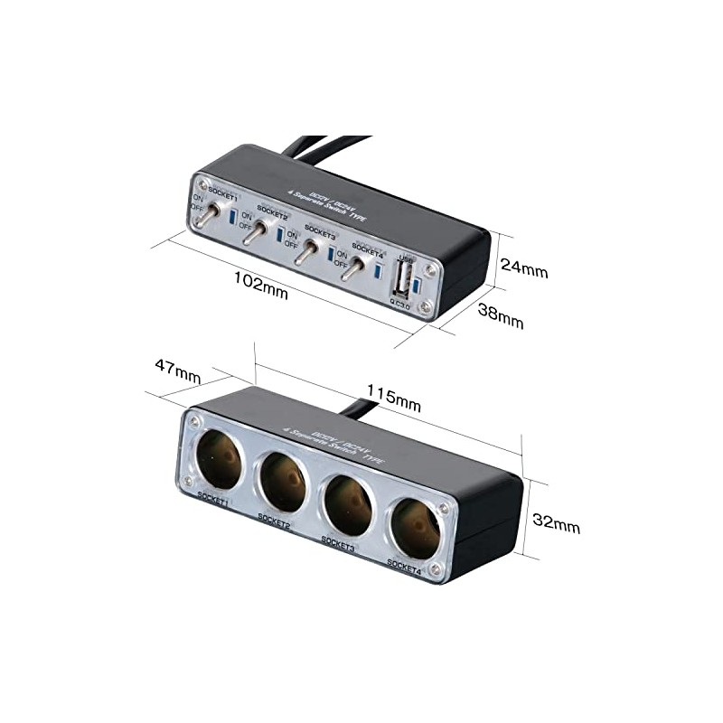 Jet Inoue 502140 On/Off Switch Function, Separate Type, USB Port,
