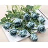 Flojery 10pcs Artificial Rose Flowers Long Stem Fake Silk Roses