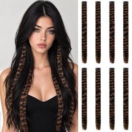 8PCS Raccoon Tail Hair Extensions,Chocolate Brown Scene Hair Extensions