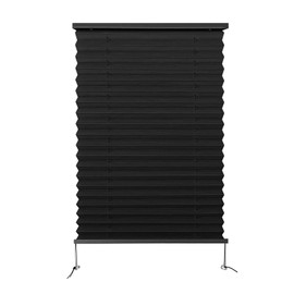Dulepax RV Pleated Shades, 17" W x 24" L Black, RV Window Blinds for Camper Travel Trailers Motorhome's Window