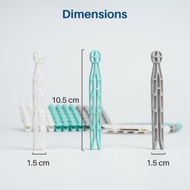 pegs It 24 Pcs Plastic Dolly Pegs for Washing Line Durable and Heavy Duty Clothes Pegs for Household Use Assorted Colors | White, Grey, Aqua Blue