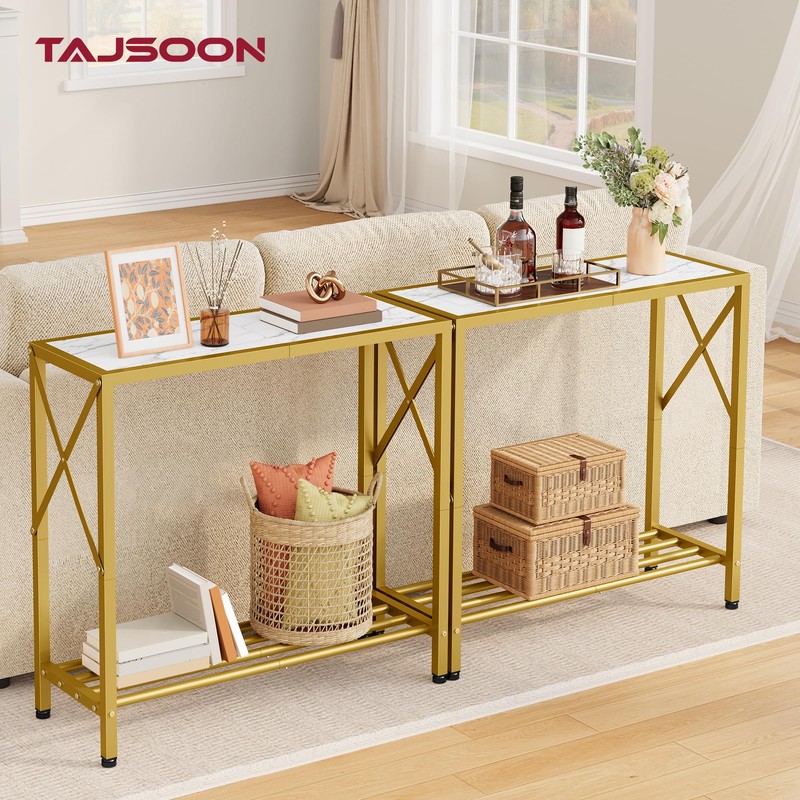 Tajsoon 28.3" Entryway Table, 2-Tier Small Consle Table for Entryway,