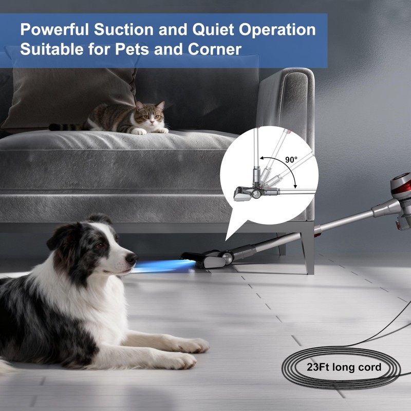 Intercleaner Corded Vacuum Cleaner, 20KPa Powerful Suction with 2 Operation