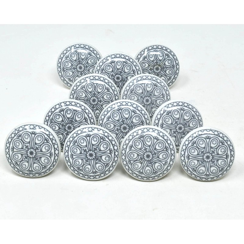ARTISNO Hand Painted Mandala Ceramic Cabinet Drawer Pull/Use for Cupboard,