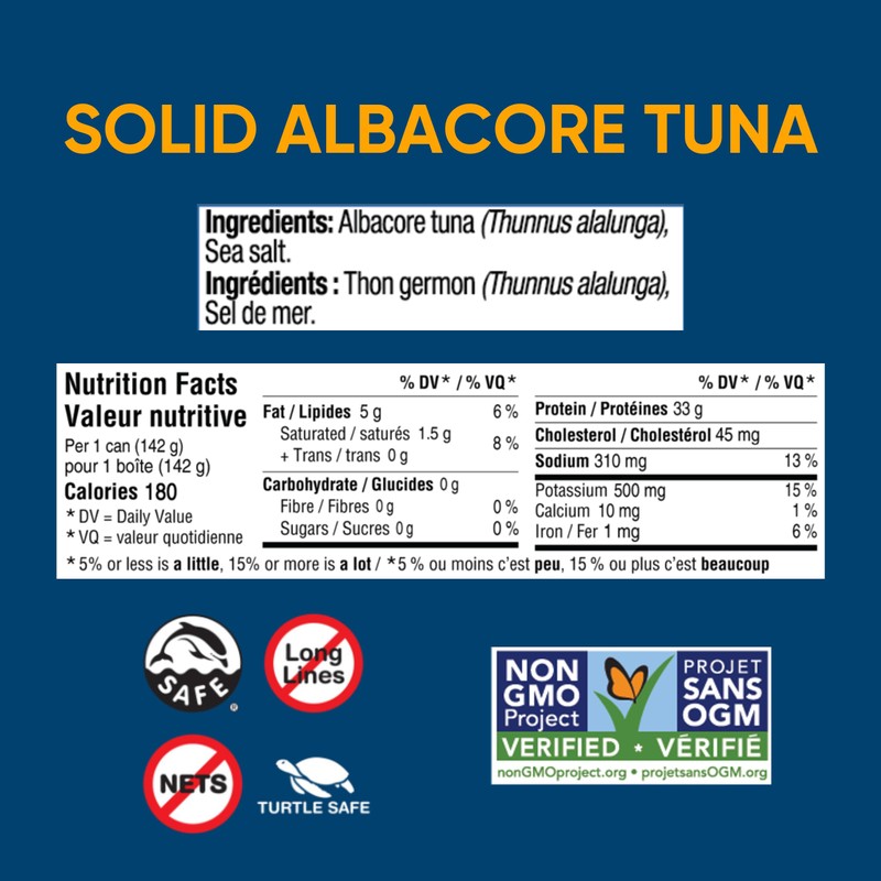 Wild Planet Wild Albacore Tuna, Canned Tuna, Sustainably Pole &