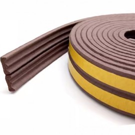 Window Frame Wind Blocker Door Gap Weatherstrip Rubber Seal 4mm 9mm Brown 7ea