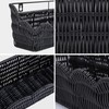 2 Pack Adhesive Plastic Wicker Hanging Storage Basket Scalloped Edge,Black