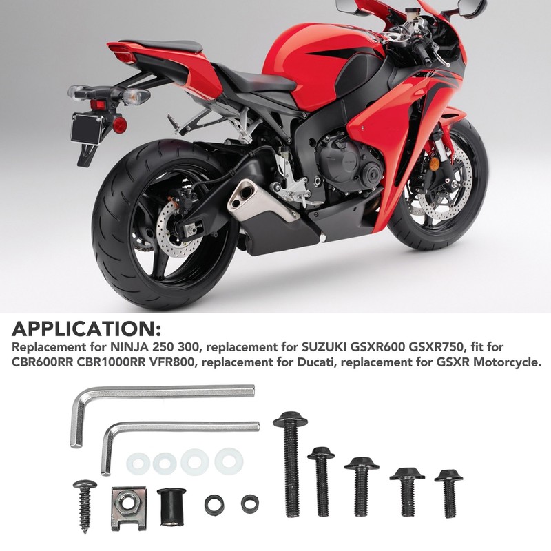 177PCS Motorcycle Fairing Bolt Kit Colorful M5 M6 Motorcycle Windscreen