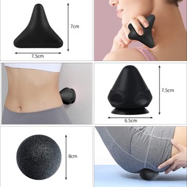 RYMALL Triggerpunkt Drücker Massagegerät+Faszienball,Schmerzfrei Drücker Set mit Saugnapf & Beutel für Muskelschmerzen und Verspannungen, Osteopressur Drücker Massager für Selbstmassage (Schwarz)