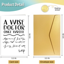 Spercy Funny Phd Graduation Card, Card for Doctor, Doctor Thank You Card, Jokey Doctor's Handwriting Card, Doctorate Degree Greeting Card, A Wise Doctor Once Wrote