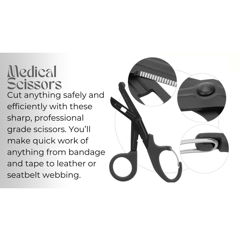 Titanium Bandage Shears Scissors EMT and Trauma Shears, Bent Stealth