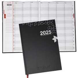 TOBJA Book Calendar 2025 A4 - Hard Cover, Layflat, 15 Minute Time, Weekly Planner, Practice Planner 2025, Robust, Ideal for Reservation Book 2025 Catering, Hotel, Practices and Hairdressers