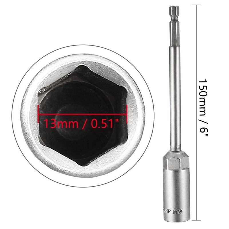 sourcingmap 1/4" Quick-Change Hex Shank 13mm Nut Setter Driver Drill