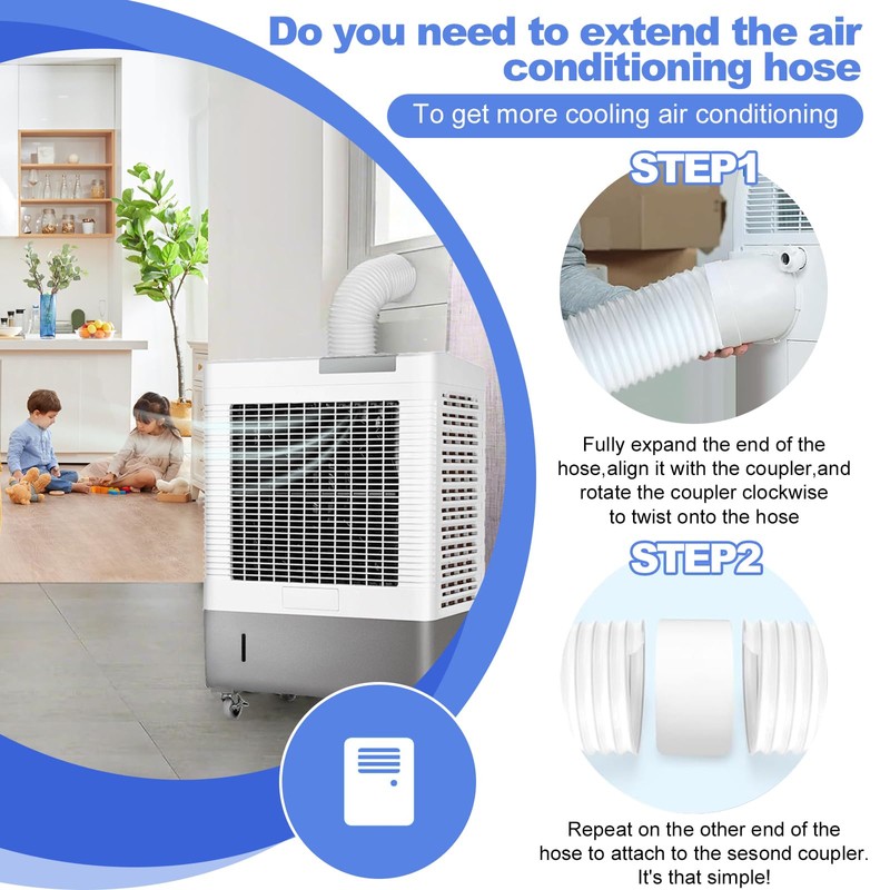 5.1 Inch Portable AC Air Conditioner Hose Anti-Clockwise Thread &