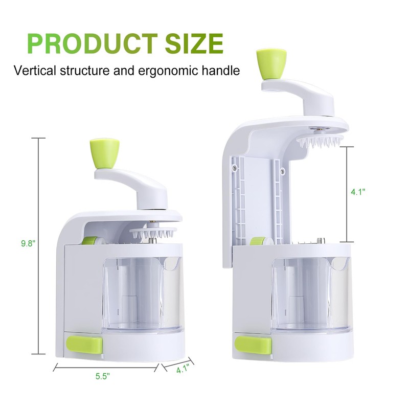 Spiralizer Vegetable Slicer 4 in 1 Rotating Blades Veggie Spiralizer,