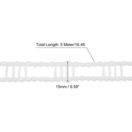 sourcing map Portable Clothesline, 16.4ft Nylon Windproof Non-Slip Washing Line Rope for Courtyard Outdoor Travel Camping Laundry Drying, White
