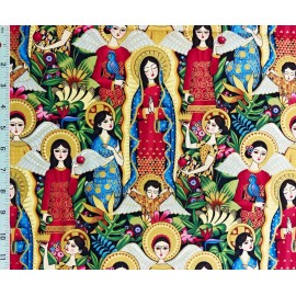 Alexander Henry Coro Dorado Golden Choir Folklorico Alexander Henry Cotton Fabric w/ Gold Accent - Fat Quarters, Bundles