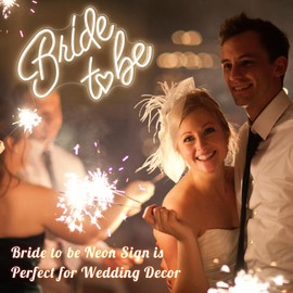 Bride to be Neon Sign, Warm White LED Neon Light Signs USB Wedding Light Signs for Bridal Shower Bachelorette Engagement Party Backdrop