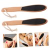 Baluue 2pcs Wooden Handle Callus Remover Foot File for Exfoliating