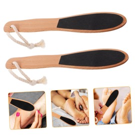 Baluue 2pcs Wooden Handle Callus Remover Foot File for Exfoliating Dead Skin Ergonomic Pedicure Tool for Smooth Feet and Heels Convenient for Home and