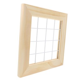 Kisangel Hanging Plant Holder Rustic Wooden Frame Wire Grid Panel for Display Easy Installation Wall Organizer Space-Saving Shelf for Home Decor