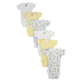 UD_Baby Boy, Baby Girl, Unisex Short Sleeve Onezies Variety (pack Of 6) Nc_0232