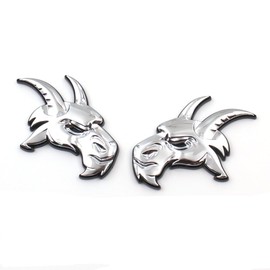 Pair Custom Head Emblems 3D Badges Replacement for TRX Ram 1500 2500 3500 Fender Badge Hellcat (Chrome Black)