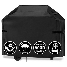 600D Grill Cover for Outdoor Grill, 58 Inch BBQ Cover Heavy Duty Waterproof, Weather Resistant, Fade Resistant Griddle Cover with Adjustable Straps, Gas Smoker Cover Outside (58" L x 24" D x 48" H)