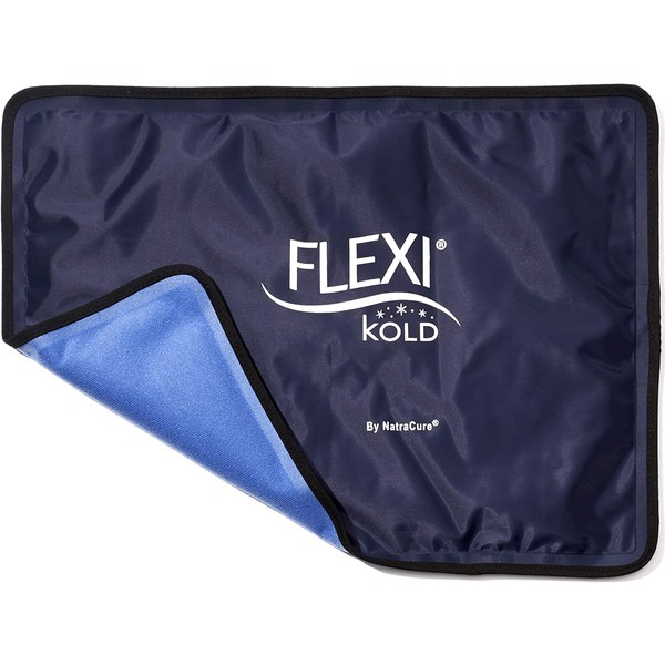 FlexiKold Gel Ice Pack w/Straps (Standard Large: 10.5" x 14.5") - Cold Pack Compress (Therapy for Pain and Injuries) - 6300 COLD-STRAP by NatraCure