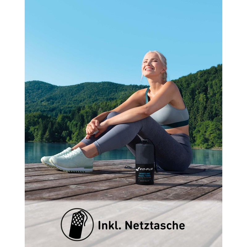 Fit-Flip Microfibre Towel, Compact, Ideal as a Sports Towel, Travel