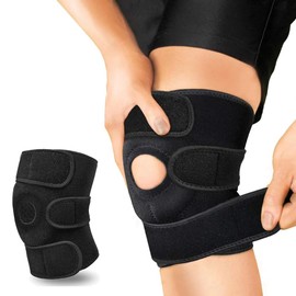 NADUSEP Knee Brace for Men Women, Adjustable Compression Sleeve Wrap Patellar Pad Tendon Knee Support Knee Strap for Running Sport Workout (short)