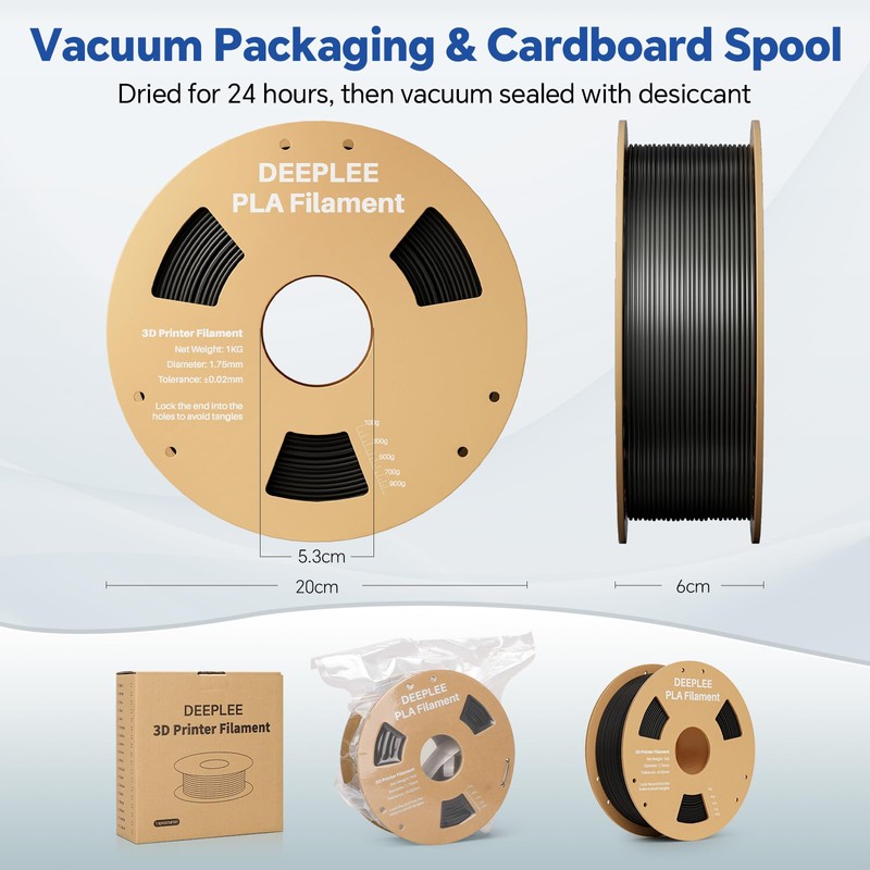 Deeplee DEEPLEE PLA 1.75mm 3D Printer Filament, Dimensional Accuracy +/-