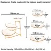 jinsongdafa 3-Tier Serving Rack Ceramic Bowls, Foldable Gold Stand with