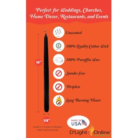 D'light Online Elegant 7 Pieces Kwanzaa Candles Set - 3 Red, 3 Green, 1 Black - Premium Quality Candles Hand-Dipped Taper Candles, Dripless and Smokeless - Set of 7 (10 Inch, Kwanzaa)