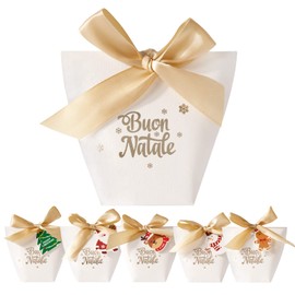 Pack of 25 Christmas gift boxes with tags in Italian